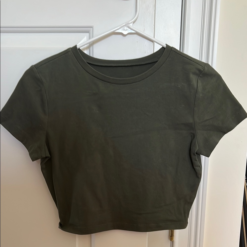 Target Green Fitted Crop T-Shirt Short Sleeve